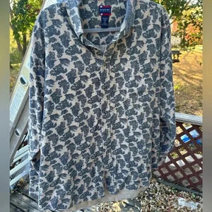 Bugle Boy Classic Button Down Printed‎ Shirt Size L